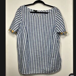 Talbots Size X Striped shirt with side zipper.  EUC